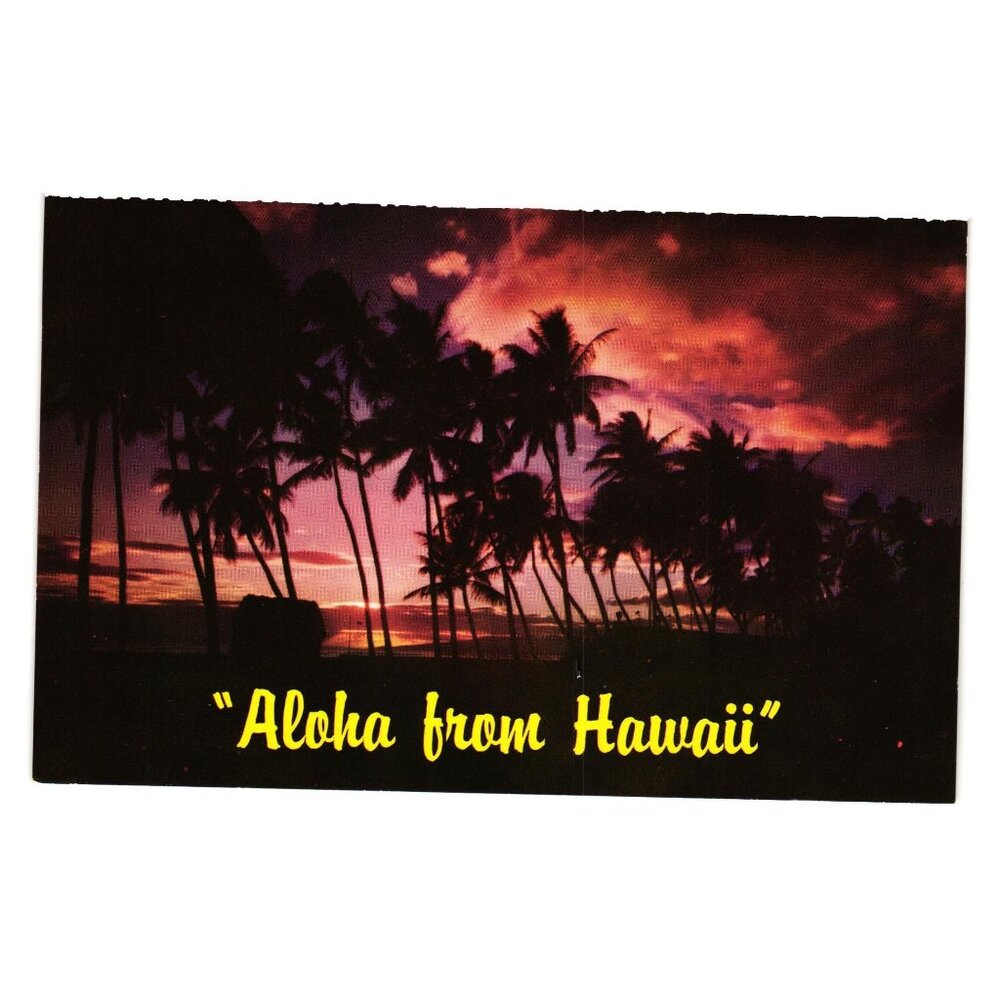 Hawaiian Vintage Sunset Aloha Honolulu Postcard C6240 Tourism Vacation